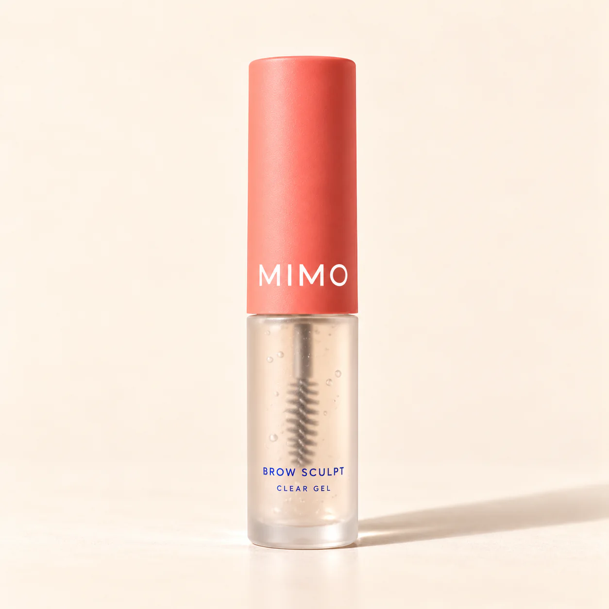 เจลเซ็ตคิ้วใส MIMO Brow Sculpt หลอดใสเห็นแปรงเกลียวด้านใน ฝาสีปะการัง